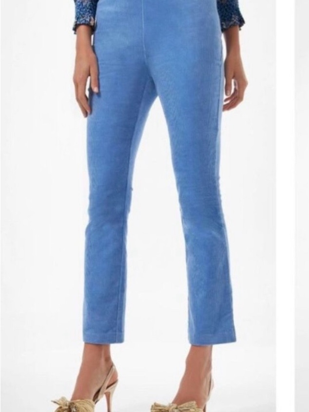 Tuckernuck Ashford Women Light Blue Cropped Corduroy Pants Size L